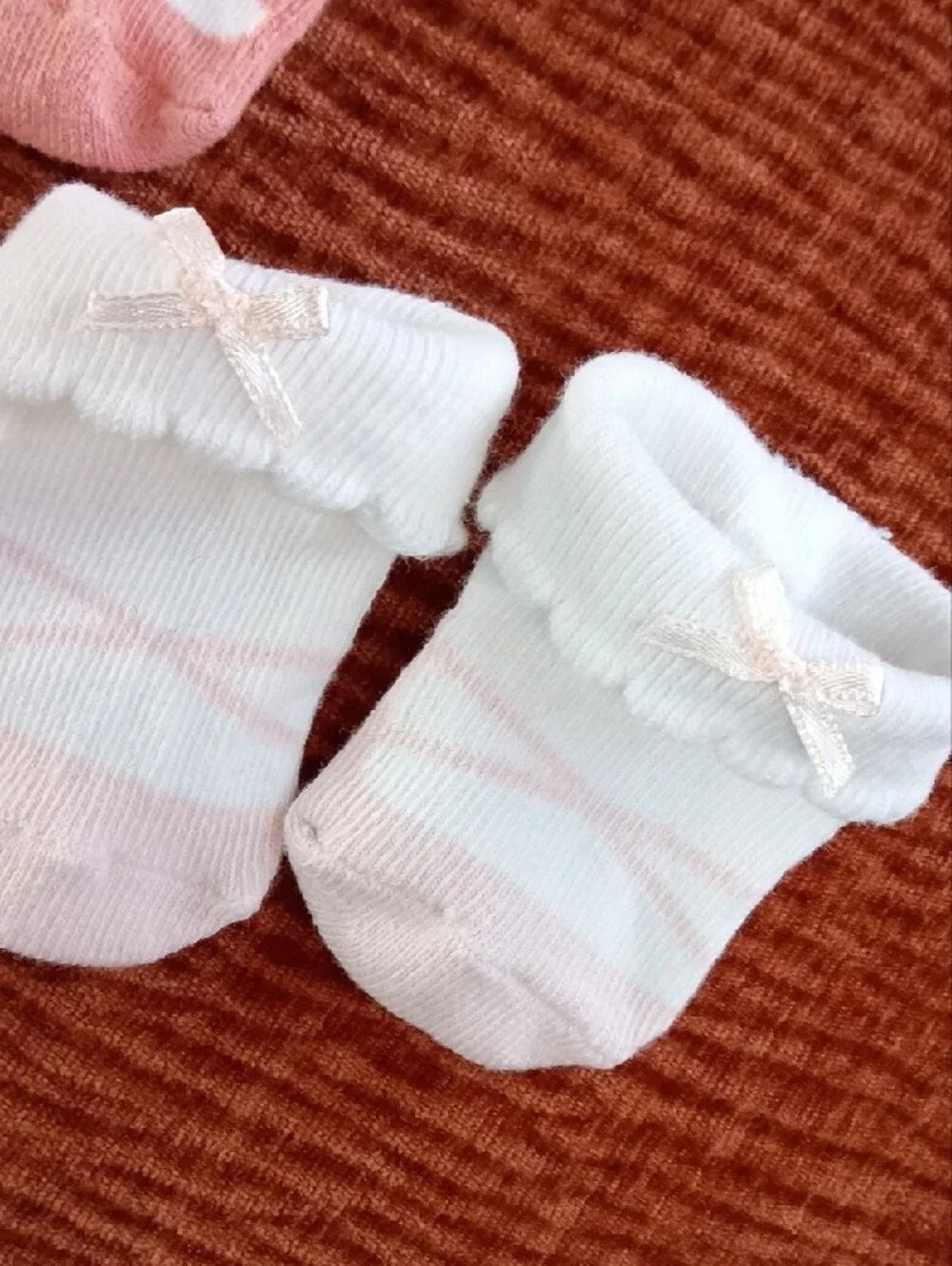 Baby Girls Pink & White Socks and Headbands Set